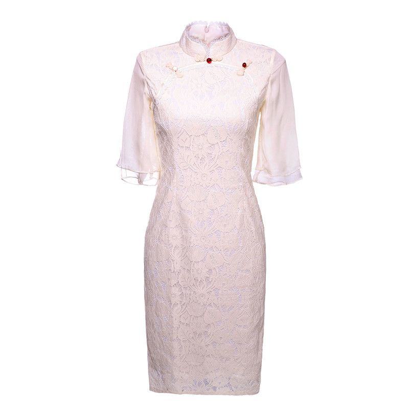 white lace cheongsam