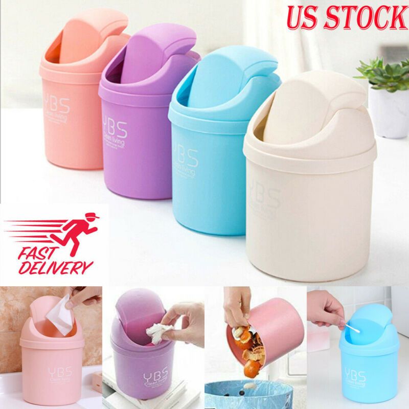 Cute Mini Car Auto Waste Bin Desktop Garbage Basket Table Home Office Trash Can