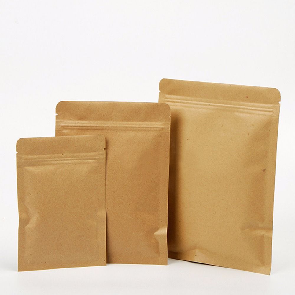 2020 Kraft Paper Zip Lock Bags Pouches,Kraft Foil Zip Lock Bags,Kraft