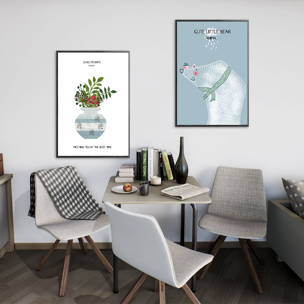 Acheter Corbeau Dessin Animé Peinture à Lhuile Décoration De La Maison Fleur Mur Art Mural Sans Cadre Peinture à Lhuile Fond Mural Toile Salon