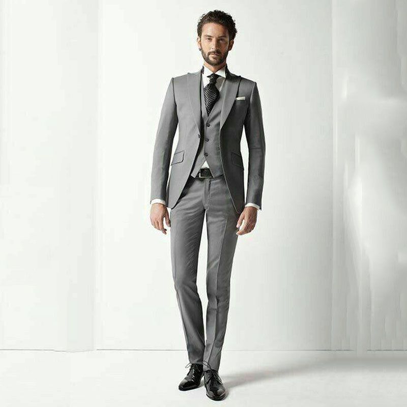 Compra Trajes De Hombre Gris Vintage Para Boda Diseño De Picos Anchos Traje  De Padrinos De Boda Hombre Blazer 3 Piezas Slim Fit Terno Traje Masculino  Clásico Homme Barato | Entrega Rápida