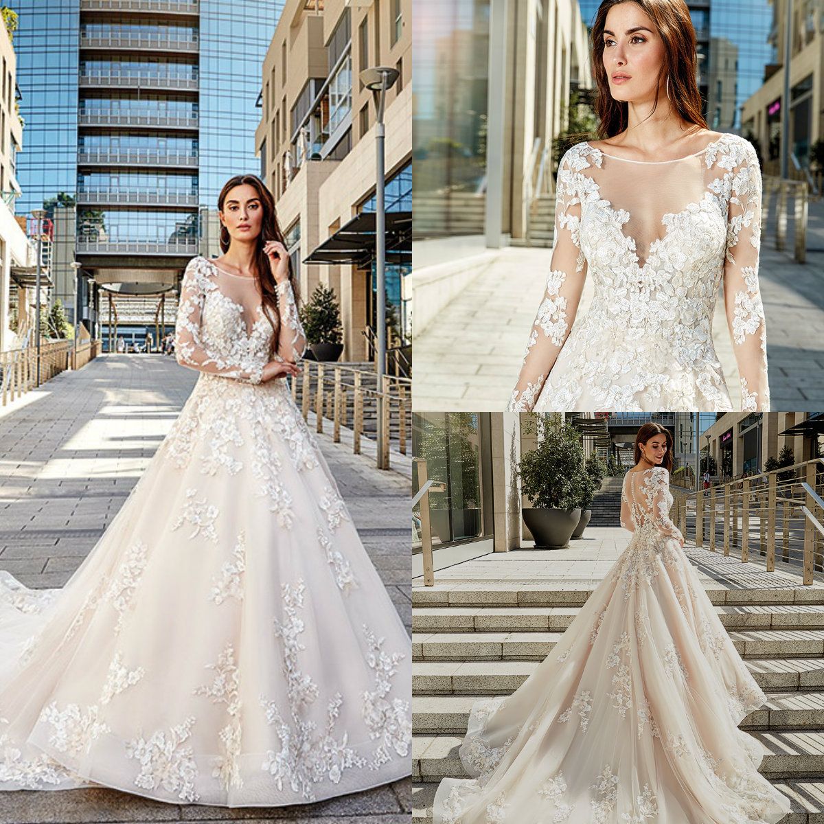 eddy k long sleeve wedding dress