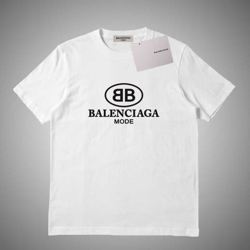 T-shirt in cotone con stampa Balenciaga, bianco - The Corner