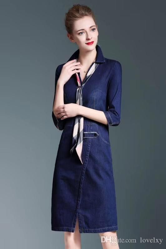 New British Style Ladies Lapel Sleeve Washed Denim One Piece Dress V Sleeve Denim Skirt New High End Womens Wholesale From Linxigu 80 51 Dhgate Com New British Style Ladies Lapel Sleeve Washed Denim One Piece Dress V Sleeve Denim Skirt New High End Womens Wholesale From Linxigu 80 51 Dhgate Com