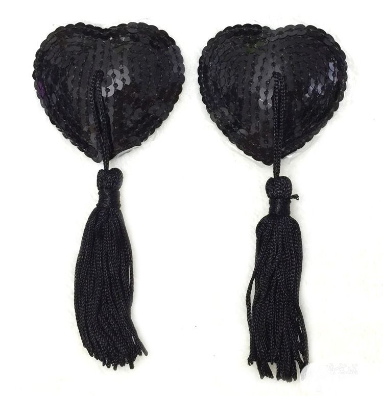 Burlesque Self-Adhesive Pink Sequin /& Tassel Nipple Pasties Covers Stickers