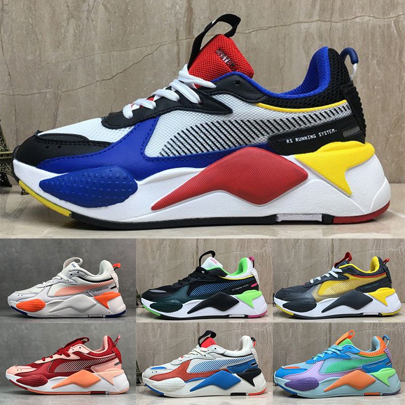 red blue and yellow pumas