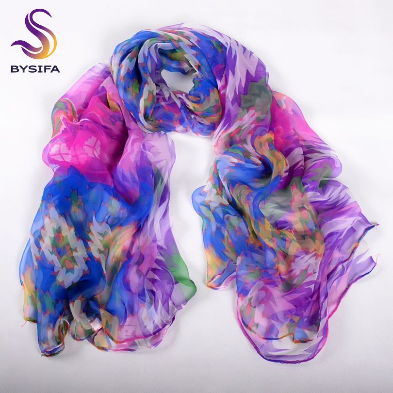 ladies purple silk scarf