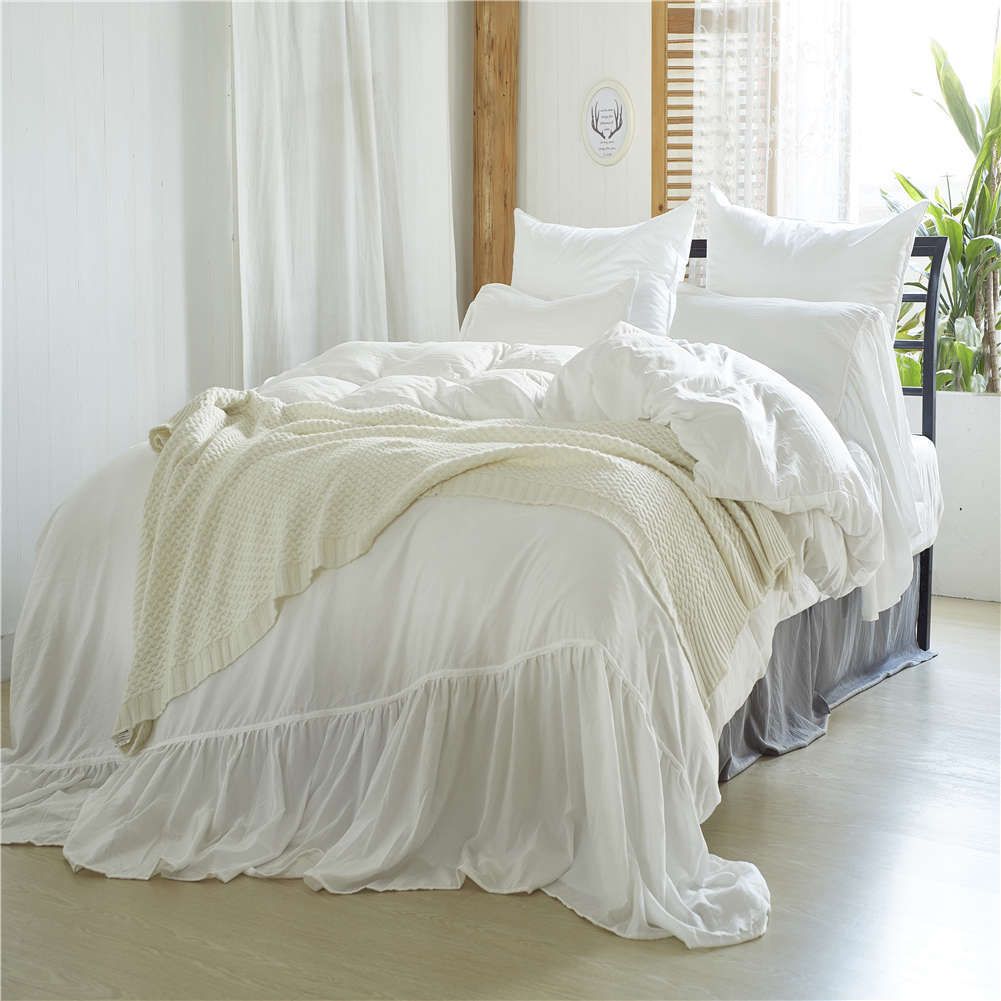 2020 Jersey Cotton Japanese Style Bedding Set Solid Color Ultra