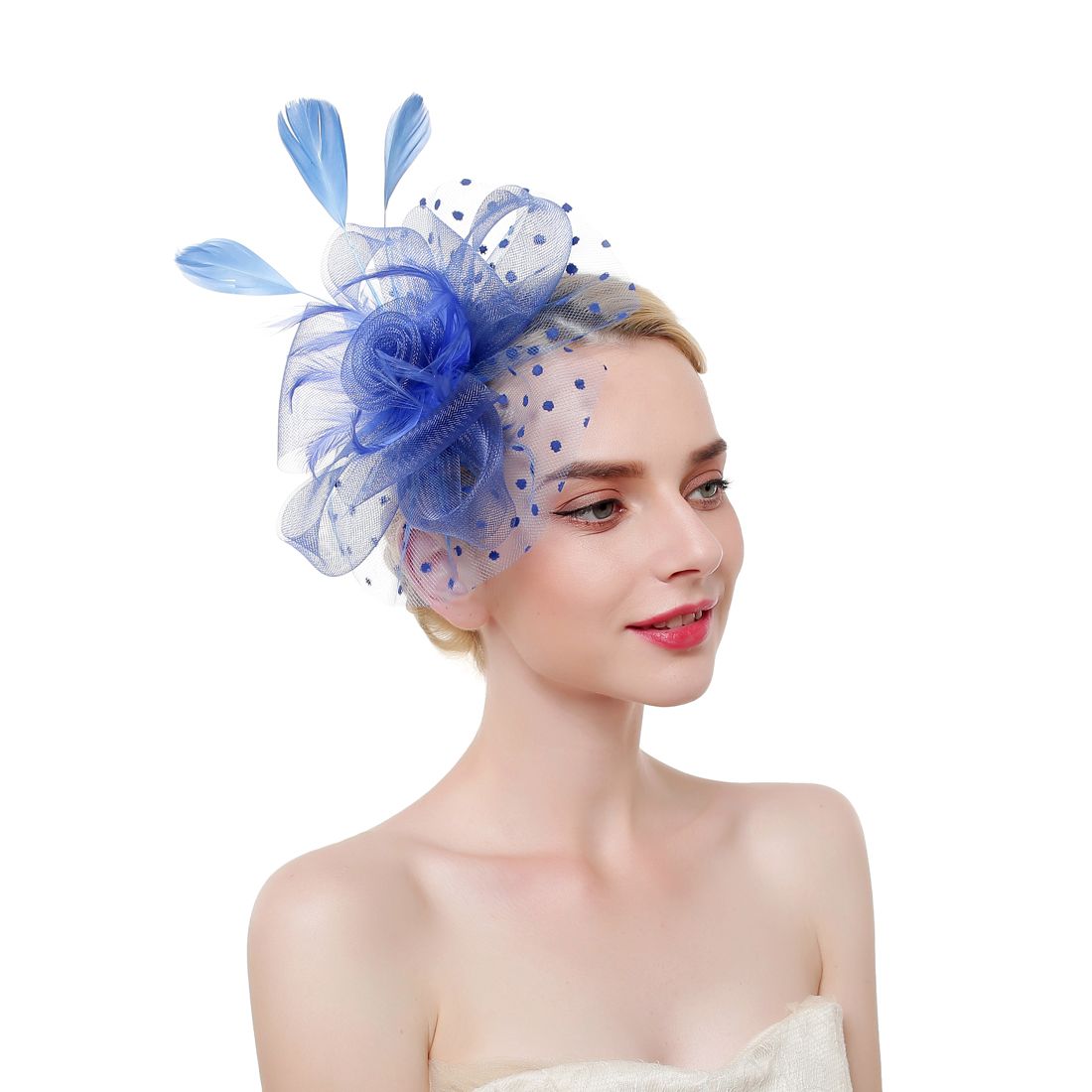 Tulle Flowers Hats With Dot Tulle Wedding Hats 2019 Fashionable