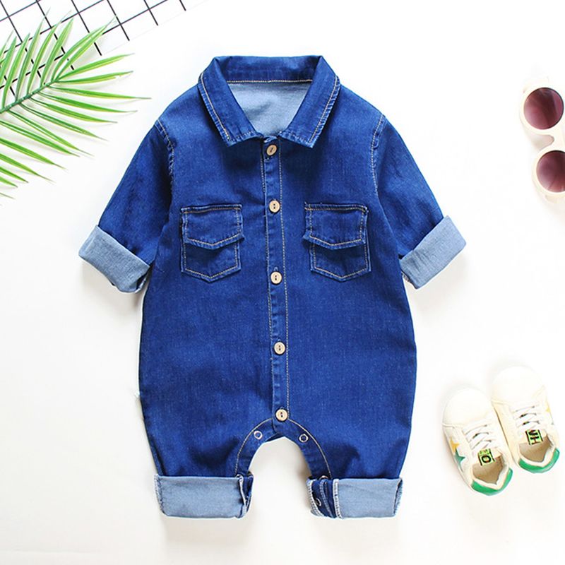 denim baby romper