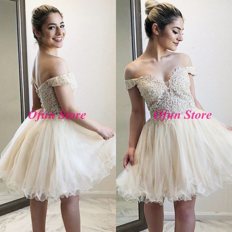 cream homecoming dresses