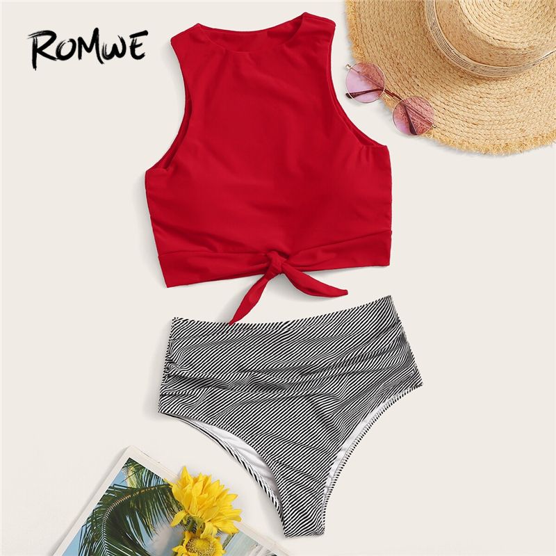 knot hem top swimsuit