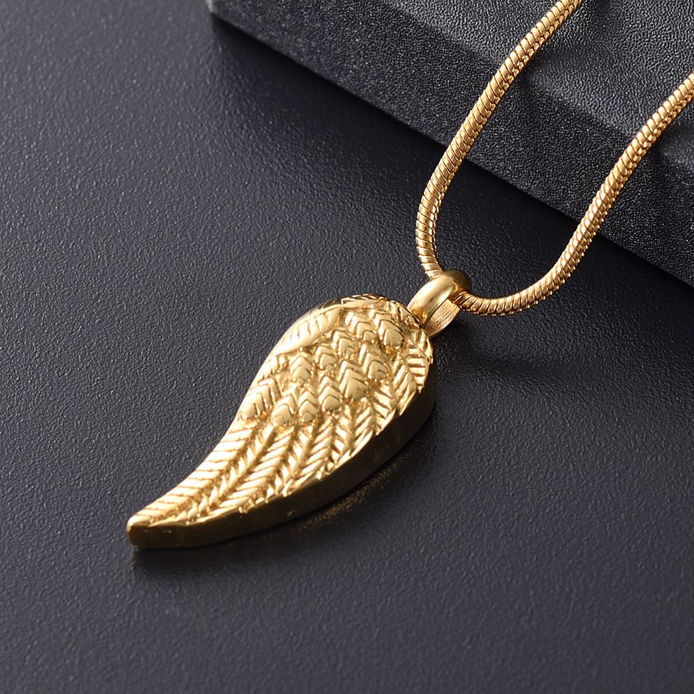 Angel Wings Cremation Jewelry for Ashes Pendant Stainless Steel Keepsake Memorial Urn Necklace for Human//Pets