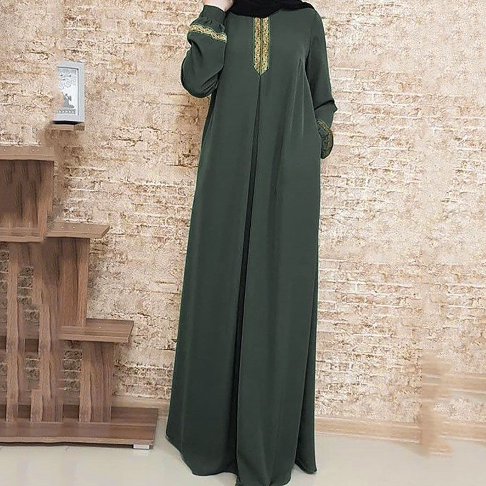 Ramadán Abaya Dubai Kaftan Mujer Vestido largo musulmán islámico Jilbab Vestido Túnica árabe
