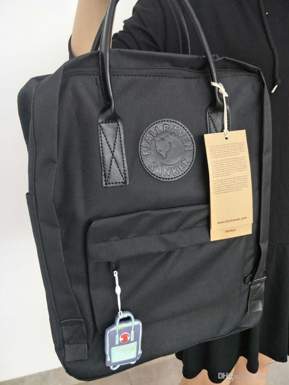 kanken black leather