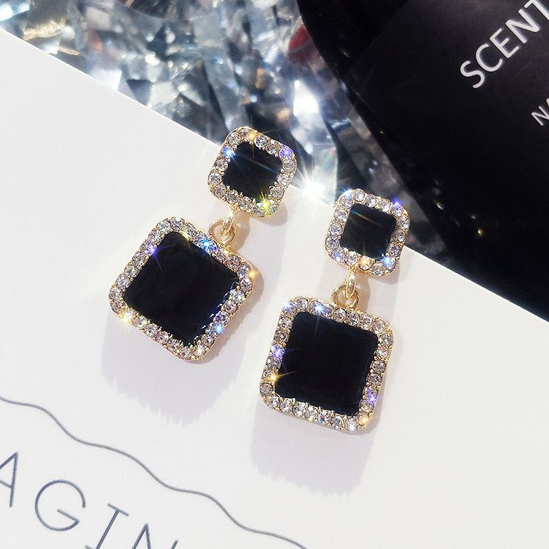 Pendientes De Declaración 2020black Geometría Cuadrada Boda Pendientes De Declaración 2020black Geometría Cuadrada Boda