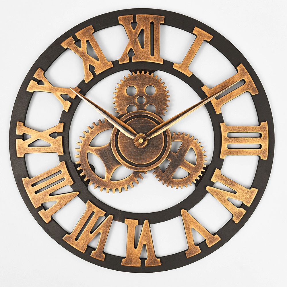 Handmade Oversized 3d Retro Rustic Decorative Luxury Art Big Gear Wooden Vintage Large Wall Clock On The Wall For Gift 20 Inche Y200109 Bathroom Wall Clocks Small Battery Wall Clocks From Shanye09