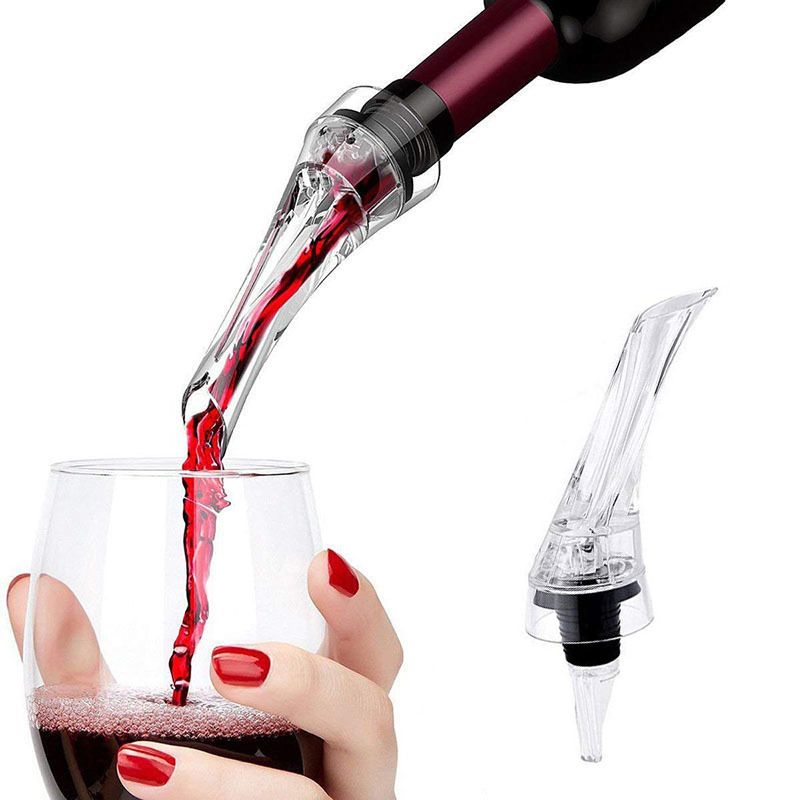 Aireador de vino tinto acrílico vino Breather Pourer y filtro con soporte de visualización para bar en casa
