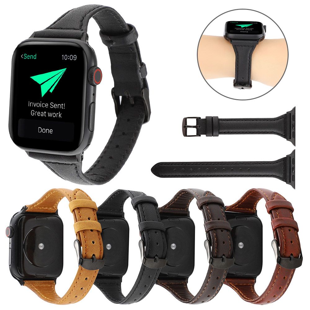 thin leather apple watch band