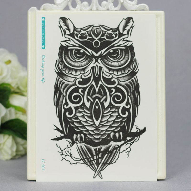 Acheter Nouveau 1 Pièce Temporaire Tatouage Autocollant Horloge Rose Pleine Fleur De Tatouage Avec Bras Body Art Grand Grand Faux Hibou Autocollant De