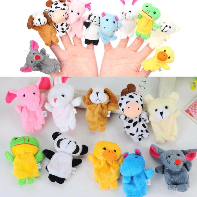 1-10x Finger Puppets Cloth Doll Baby Educational Hand Cartoon Animal Toys Supply
