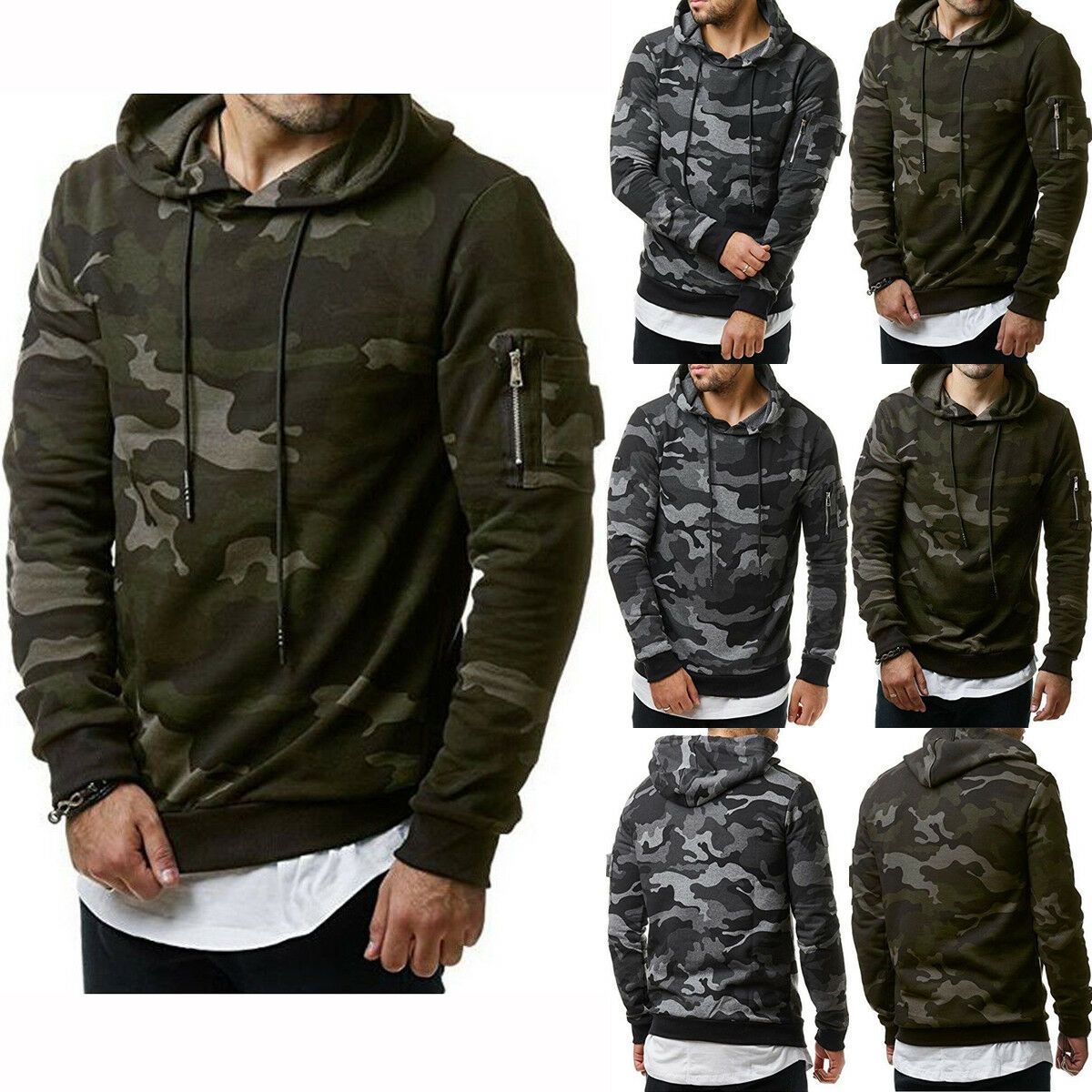 Madmext Kamuflaj Kapsonlu Sweatshirt 2064 2064 Trendyol