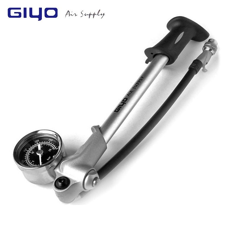 Bicycle Pump with Gauge High Pressure Shock Hand Hose Air Inflator Fork Pump