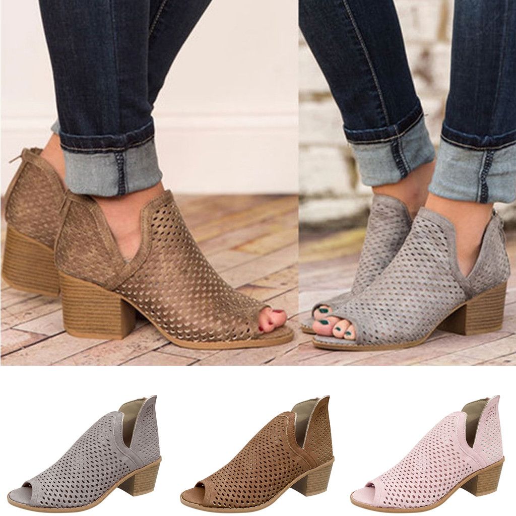 grey low heel shoes