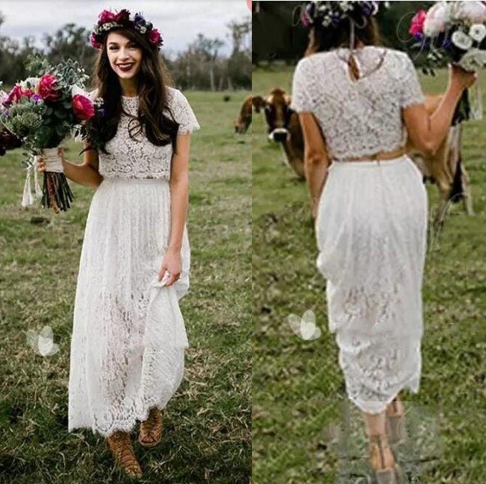 tea length boho wedding dress