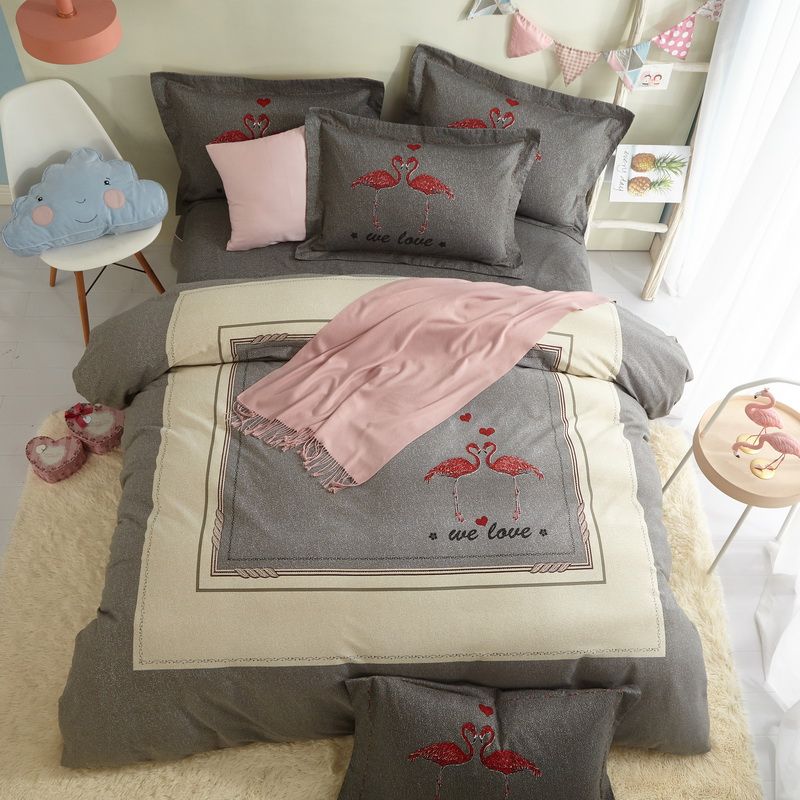 Flamingo Bedding Set Queen King Size Bed Sheets Duvet Cover