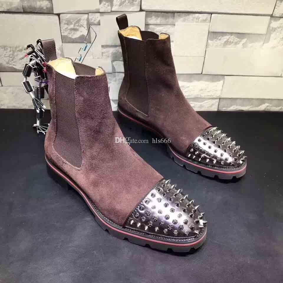 red bottom men boots