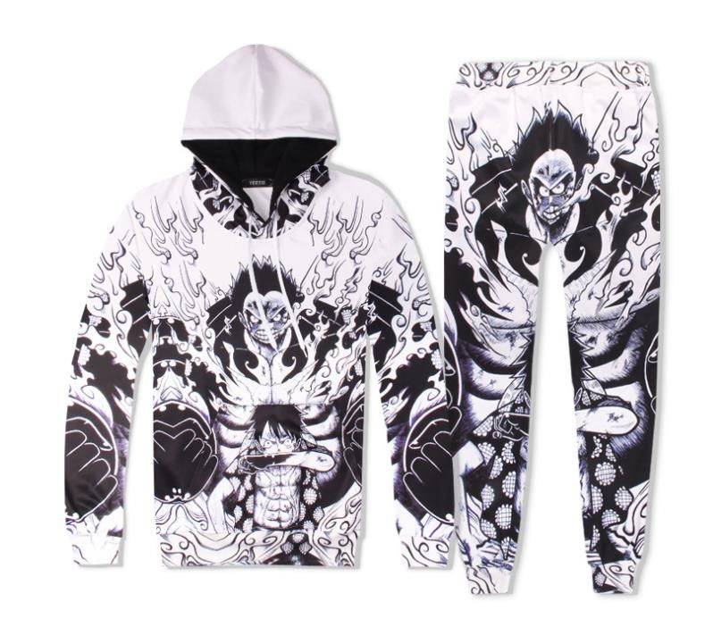 2021 anime one piece hoodies pants luffy pattern 3d print