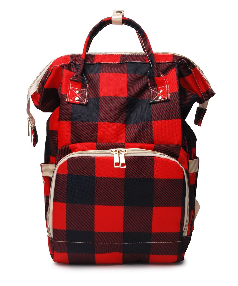 plaid diaper bag
