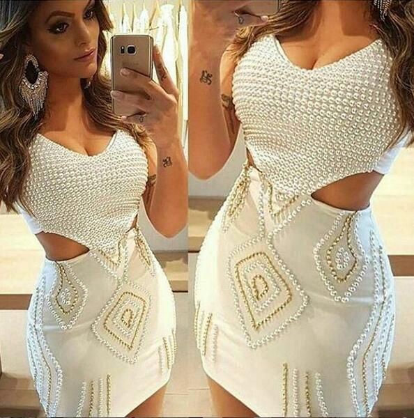 short white vintage dress