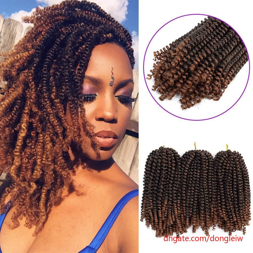 2020 Hot Selling 8inches Spring Twist Ombre Colors Crochet Braids