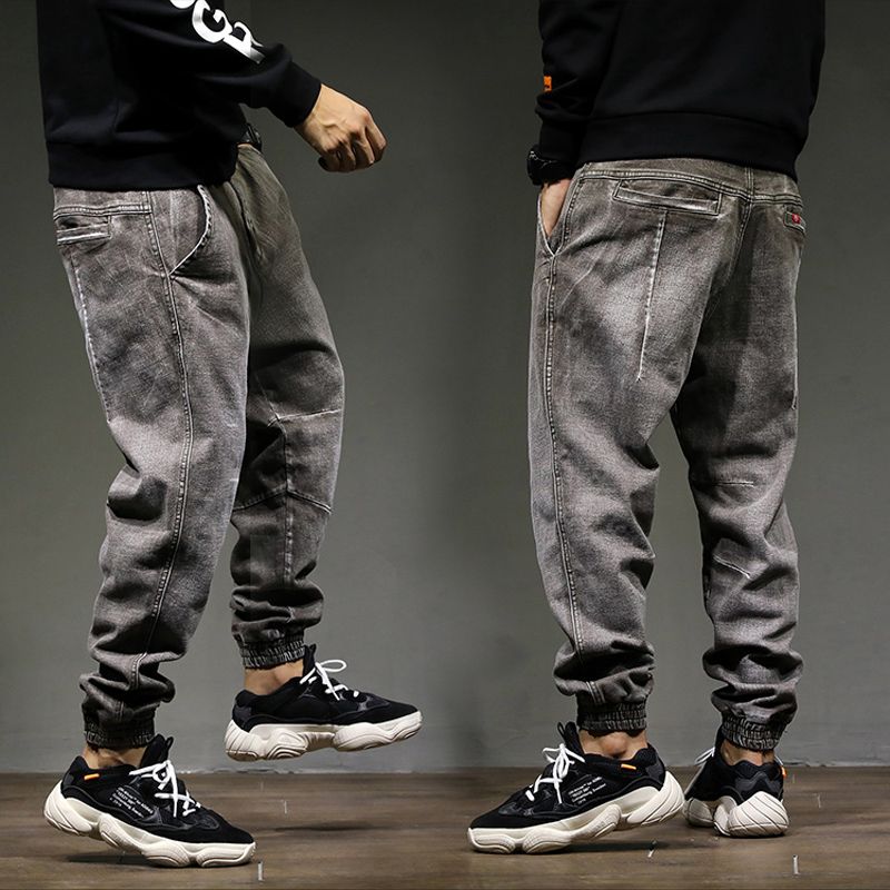 Compre Calle Moda Hombre Jeans Loose Fit Harem Moda Punk 2019 Gris Color  Hip Hop Del Basculador De Los Pantalones Vaqueros Para Los Pantalones Cargo  De Los Hombres! 1888 A 29,22 €