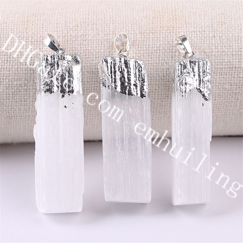 silver plated white selenite