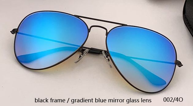 002/4O Negro/Gradiente Lente de espejo azul