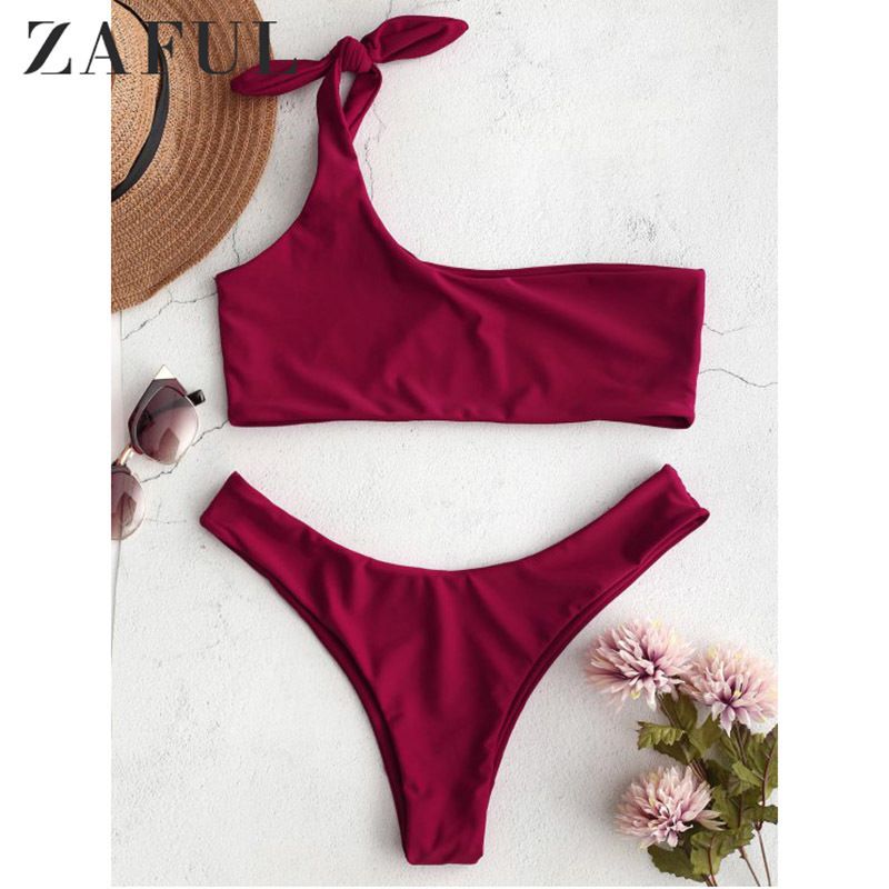 zaful one shoulder bikini