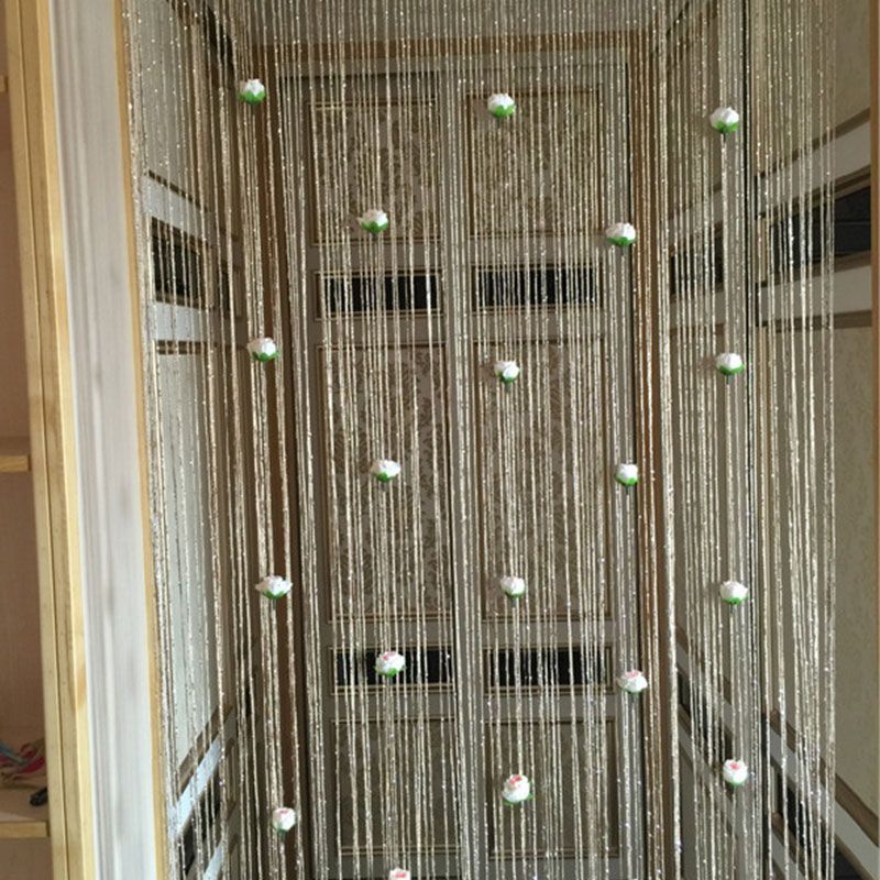 2019 Silver Wire Rose Curtain Partition Curtains Bedroom Living
