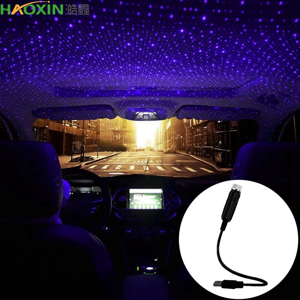 2020 HaoXin LED Car Roof Star Night Light Projector Atmosphere Galaxy Lamp USB Decorative Lamp