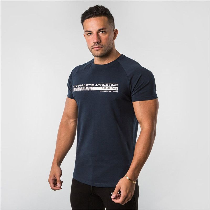 2019 New ALPHALETE T Shirts Men Short Sleeve T Shirt Cotton Mens Tees