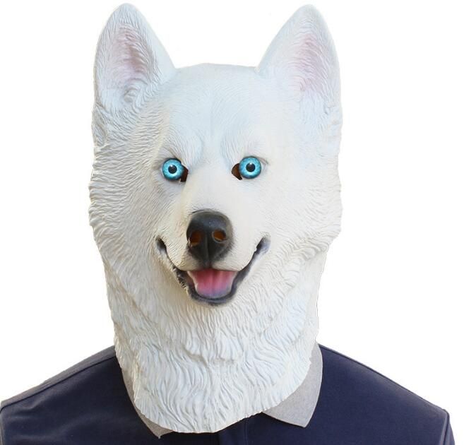 3D Latex Dog Mask Fully Full Head Mask Shiba Inu Samoyed