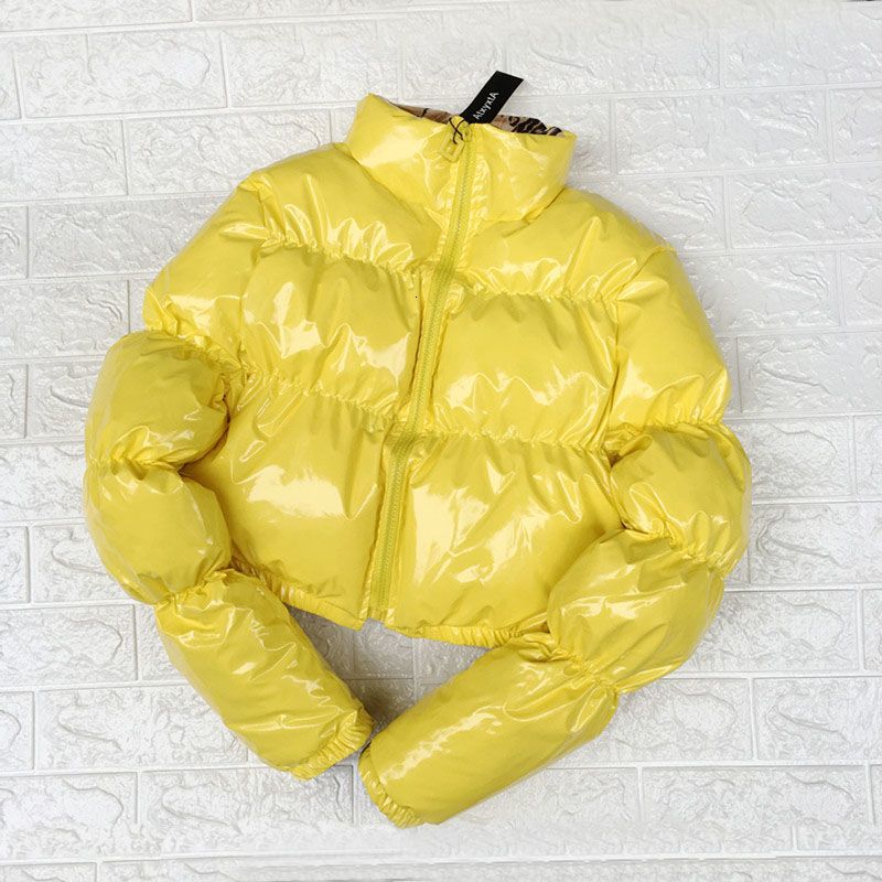 yellow puffer jacket women