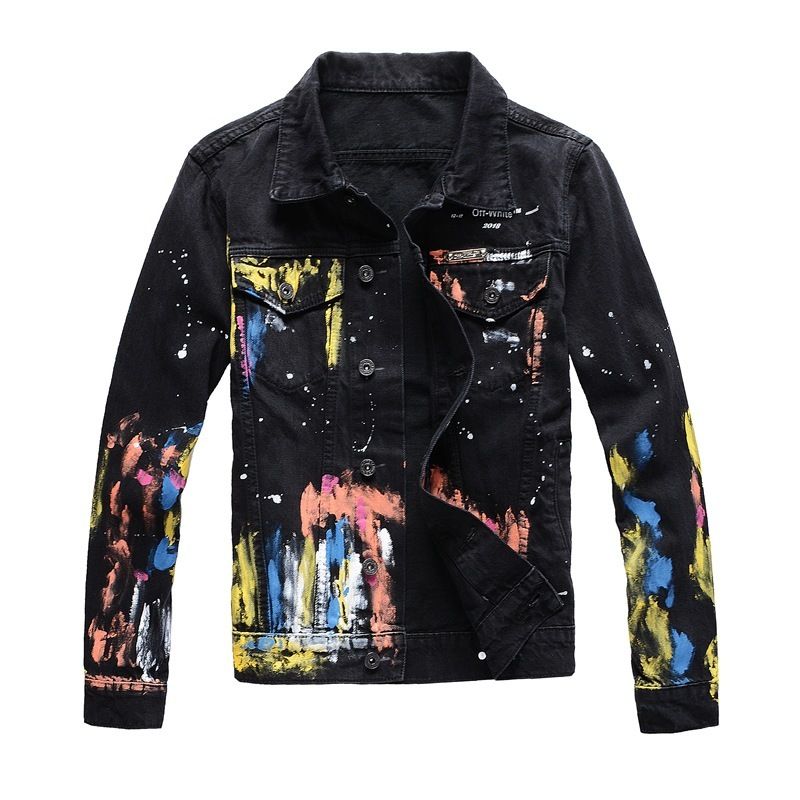 black designer jean jacket