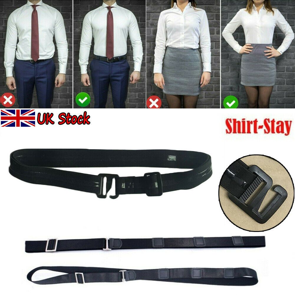 Elastic Shirt Stay for Men Stretchable and Adjustable Waist Belt with Flexible Comfort and Silicone Touch Points