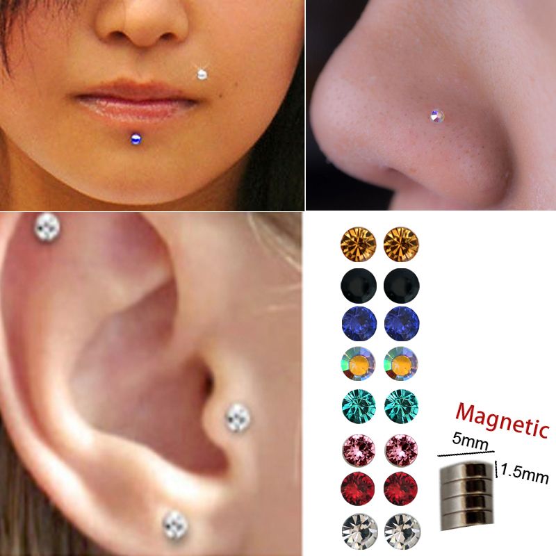 fake nose piercing stud ring magnetic