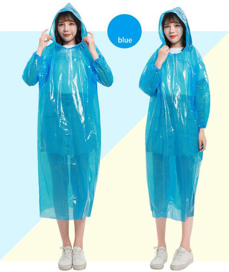 JB Kids Emergency Hooded Plastic Poncho Lightweight Reusable Travel Raincoat New