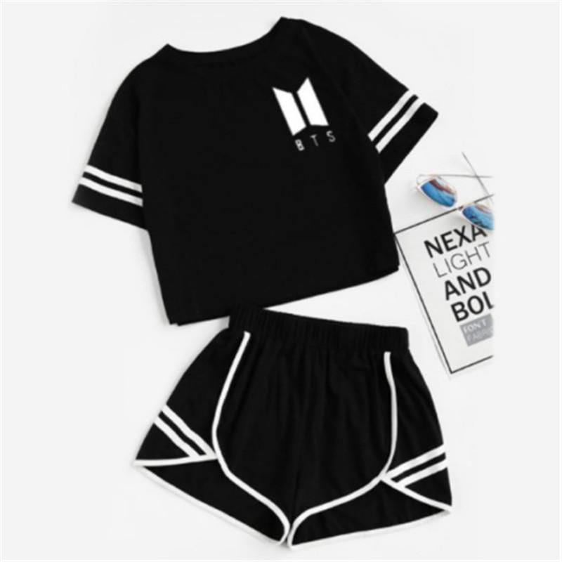 Kpop BTS Love Yourself Conjunto De Pantalones Cortos Y Camisetas De Boy Jimin Suga V Camiseta Mujer Conjunto De Dos Piezas Chándal Traje Deportivo Informal De 20,74 € | DHgate