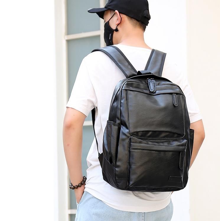Compra Nuevos Hombres De Cuero De La PU Mochila Negra Moda Masculino  Paquete De Computadora Portátil Impermeable Casual Boy School Bolsos De  Hombro Para Mochilas Para Hombre Barato | Entrega Rápida Y